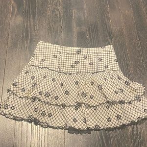 LoveShackFancy Ruffle Mini Skirt (Coralie Floral)